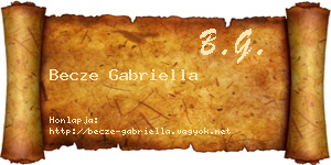 Becze Gabriella névjegykártya